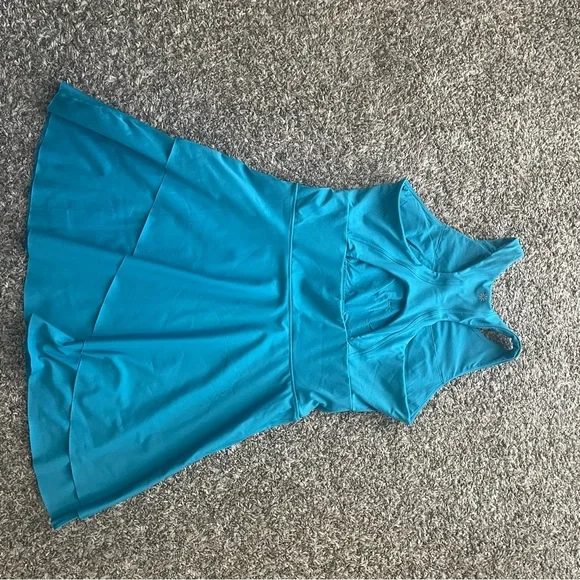 Athleta Turquoise Cutout Racerback Dress - Picture 2 of 4